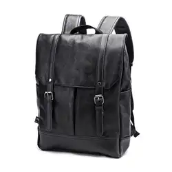 Винтаж унисекс искусственная кожа школы студенческий ноутбук повседневное рюкзак 14 дюймов для бег Кемпинг пеший Туризм