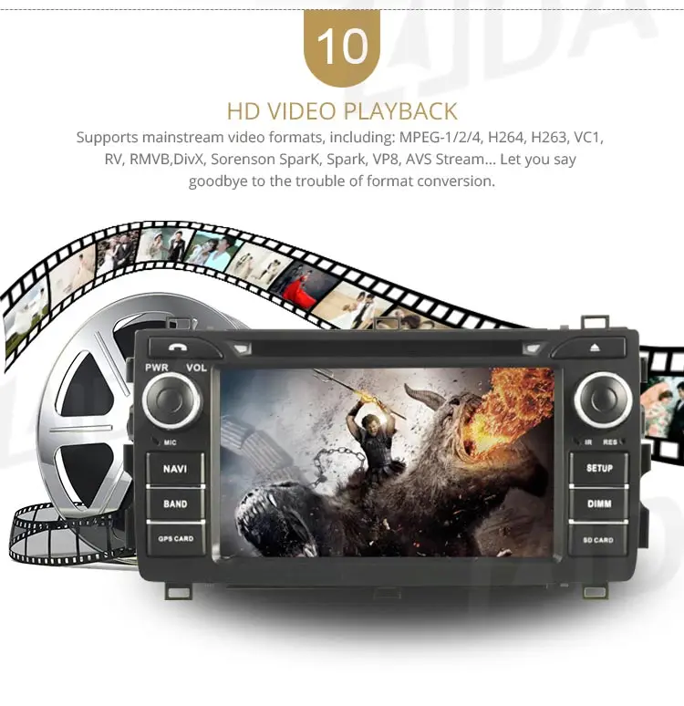 Sale LJDA 2 Din Android 9.1 Car DVD Player For Toyota AURIS 2013 2014 2015 Wifi GPS Navigation Radio 2G RAM Stereo Audio Multimedia 12