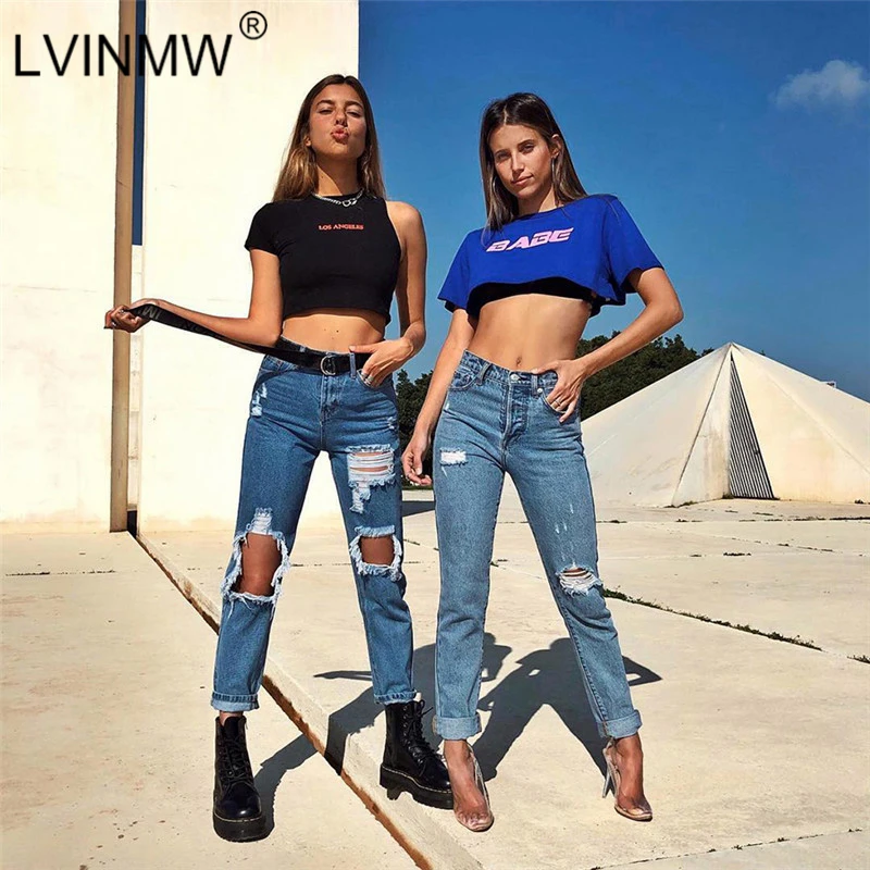 LVINMW сексуальные однотонные с буквенным принтом круглый вырез короткий рукав