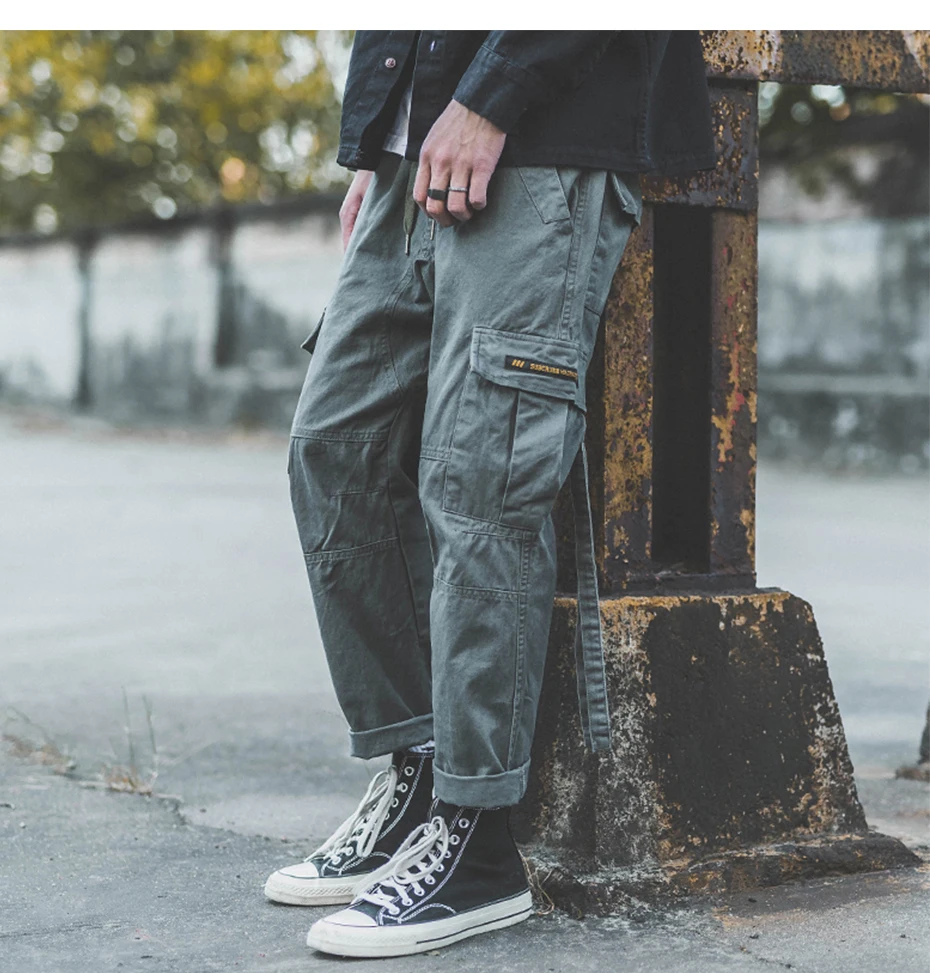 Aelfric Eden новый дизайн 2018 Осень Harajuku мужские брюки хип-хоп Повседневное нескольких Карманы Мода джоггеры Лоскутная уличная B054
