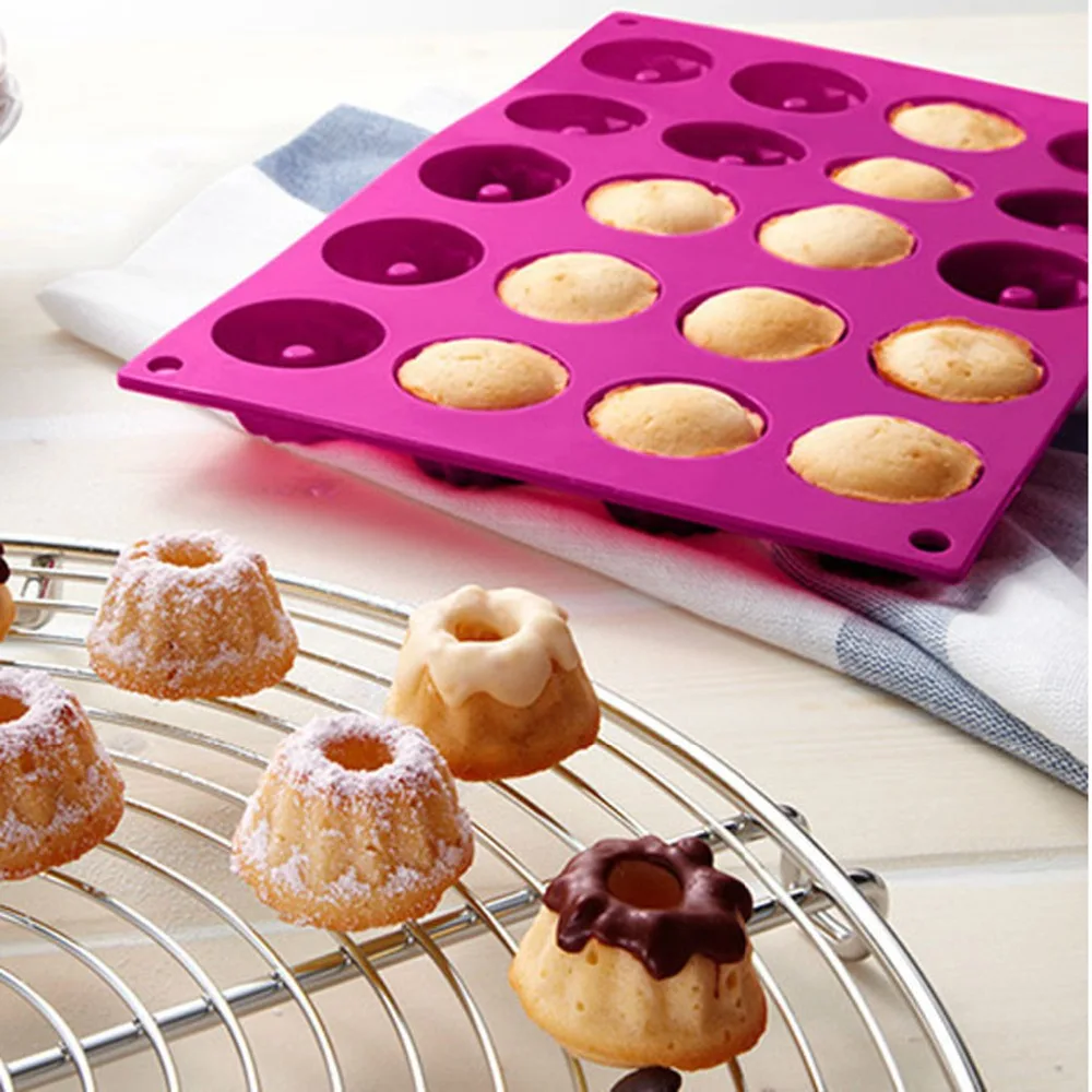 

Germany Brand 20 Cavity Silicone Savarin Cake Mold Pudding Chocolate Bakeware Chiffon Mini Muffin Cup Baking Tools N0502