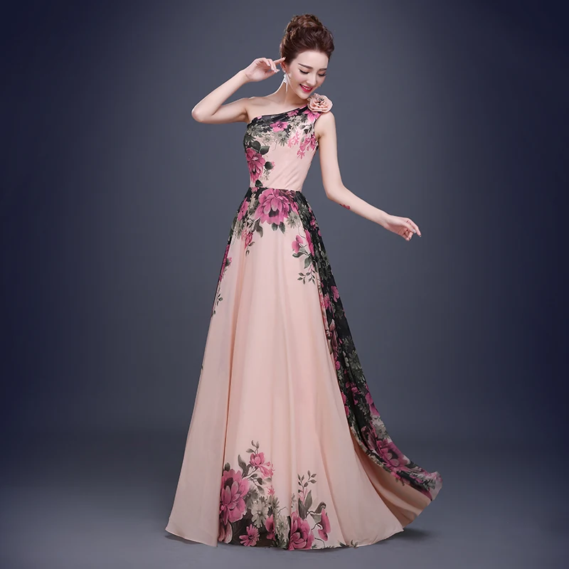 printed long dresses formal
