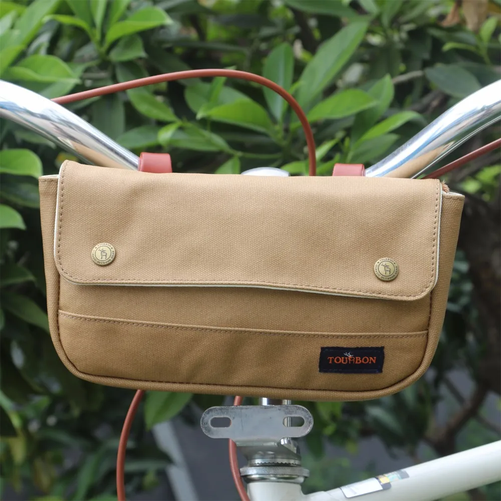 Excellent Tourbon Vintage Bicycle Handlebar Bag Cycling Front Phone Pouch Multi-Purpose Bike Accessories Brown Waxed Waterproof Canvas 3 Excellent Tourbon Vintage Bicycle Handlebar Bag Cycling Front Phone Pouch Multi-Purpose Bike Accessories Brown Waxed Waterproof Canvas 3