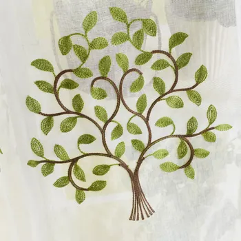 

Luxury Green Brief Pastoral Embroidered Living Room Tulle Curtain Gauze for Kitchen Door Cortinas Sheer Quality