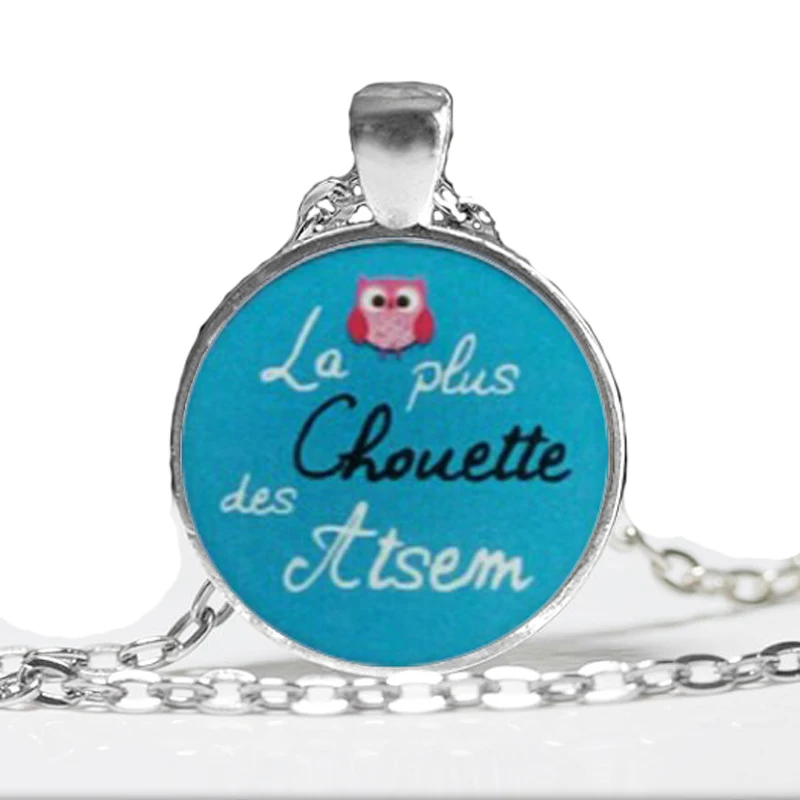 HZ MIN 10 Nova Moda La Plus Chouette Des Atsem Atsem Jóias Rodada Cúpula De Vidro Colar de Pingente Especial Colares