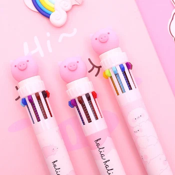 

Cute Pig 10 Colors Ballpoint Pen Cat paw Flamingo Unicorn Ball Pens office school supplies gift Papelaria Escolar