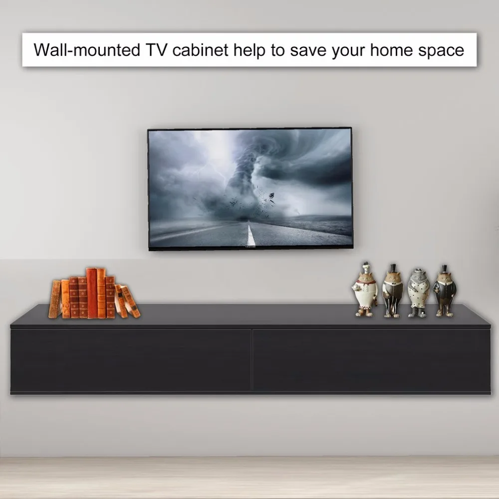 

Wall Mounted High Glossy TV Cabinet TV Board Rack Home Storage Entertainment Decorative Furniture For Living Room Bedroom
