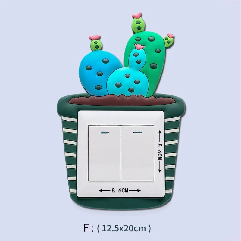 

2018 Cute Cartoon Luminous Home Protective Switch Cover Square Shape Switch Wall Light Socket Stickers Home Decoration
