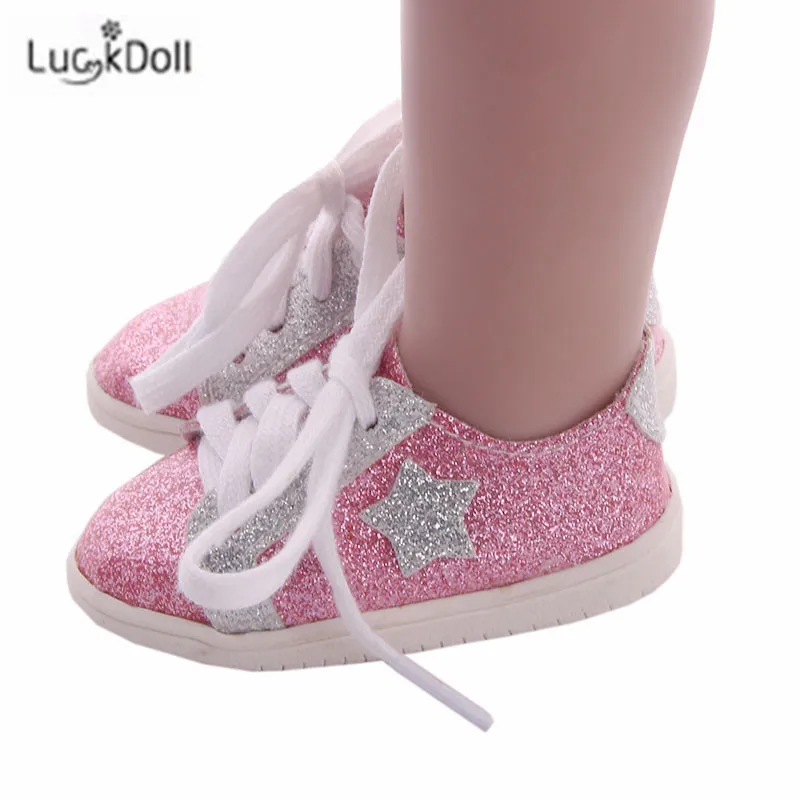 LUCKDOLL вафельная пятиугольная обувная игрушка ShoesFit 18 дюймов американская 43 см детская кукла одежда аксессуары, игрушки для девочек, поколение, день рождения Gif