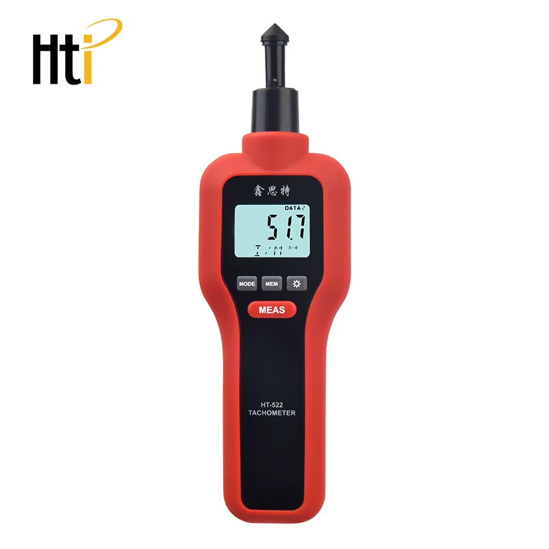 

Hti Digital Tachometer 2 in 1 Non-Contact & Contact Tach Rotation Speed Measurement RPM Meter HT-522