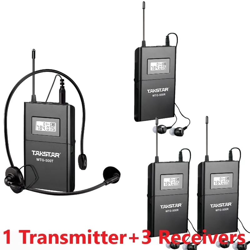 

Takstar WTG500/WTG-500 UHF Wireless Acoustic Transmission System use for audio-visual Teaching 1 Transmitter+3 Receivers