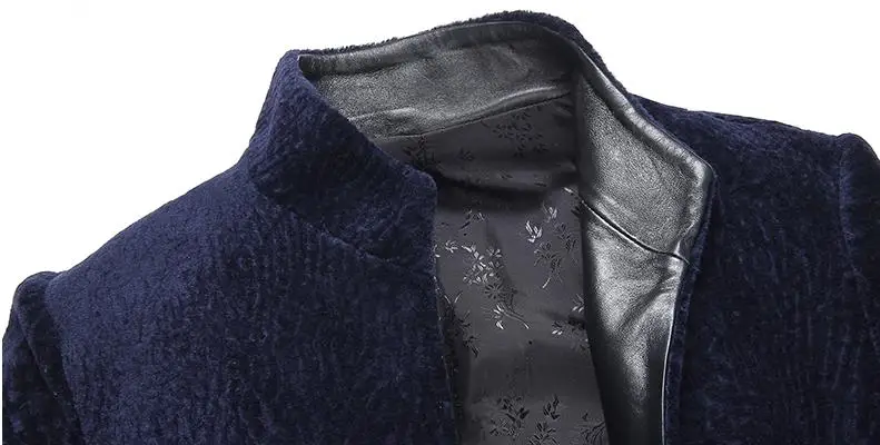 Batmo Новое поступление зимняя высококачественная шерстяная Мужская куртка из овчины, повседневная мужская шуба, синий тренчкот для мужчин размер M-4XL