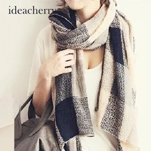 Ideacherry Hot Winter Scarf 2016 Tartan Scarf Women Cotton Cashmere Plaid Scarf New Designer Unisex Acrylic Basic Warm Bufandas