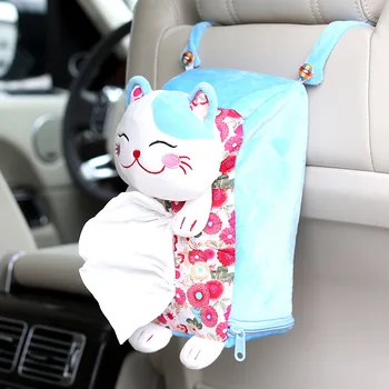 

Car Interior Creative Cartoon Car Seat Back Hanging Tissue Bag Backpack Hanger Tissue Box Stowing Tidying Storage Bag Organizer