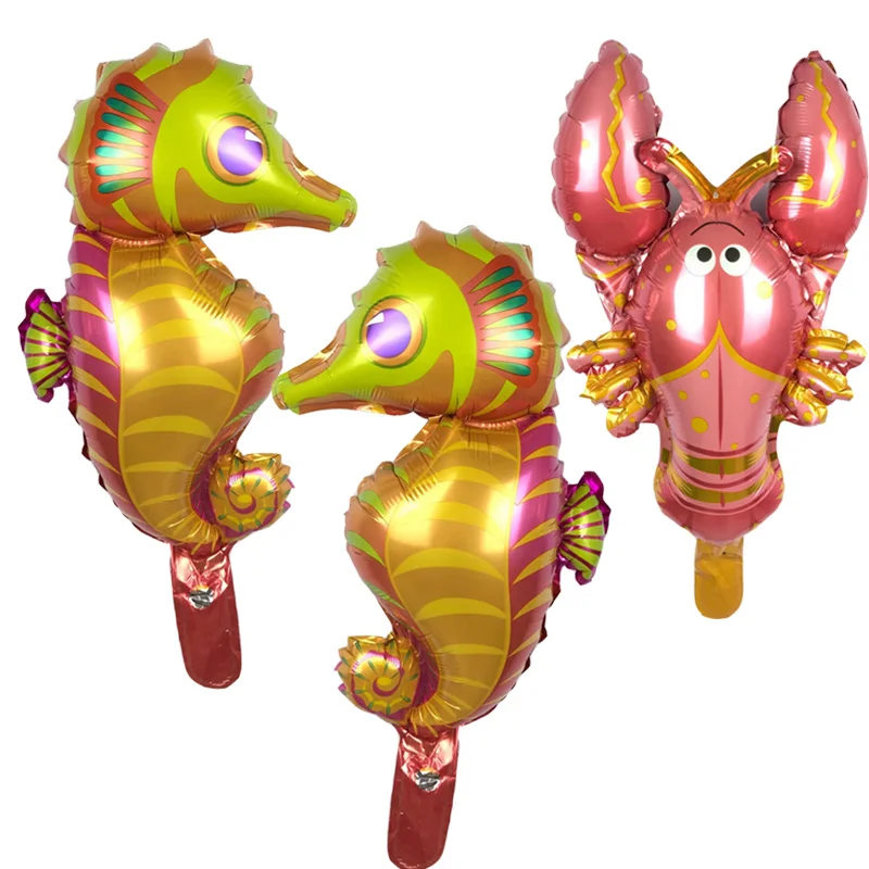 

Mini Hippocampus Lobster Foil Balloons 10pcs Ocean Animal theme party Balloon toys globos birthday party decorations kids gifts
