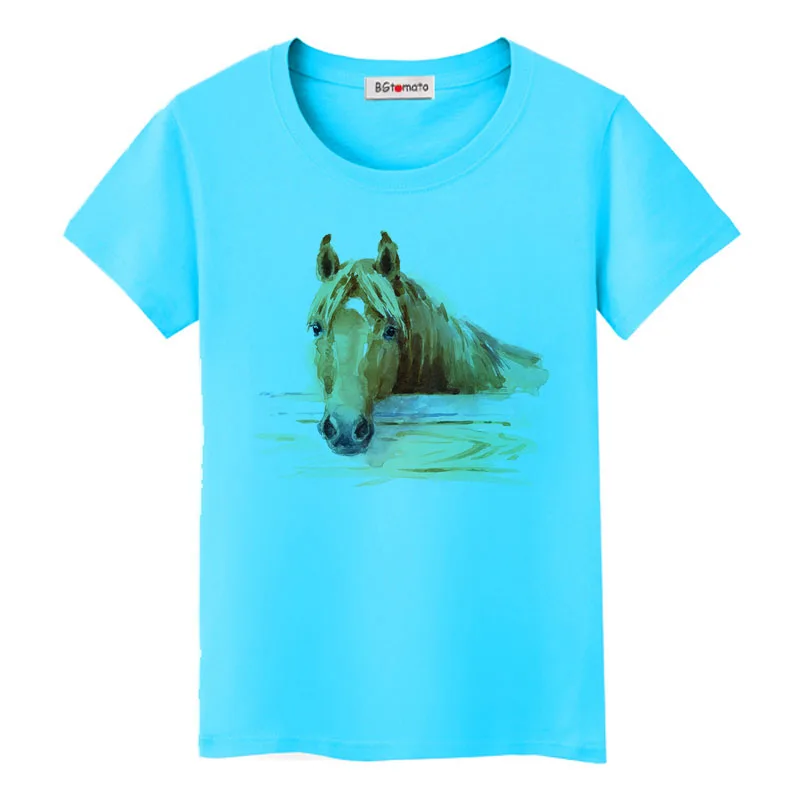 BGtomato, супер крутая футболка с 3D лошадью, крутые летние топы, горячая Распродажа, Забавные футболки, бренд, Повседневная рубашка, Милая футболка с 3D лошадью