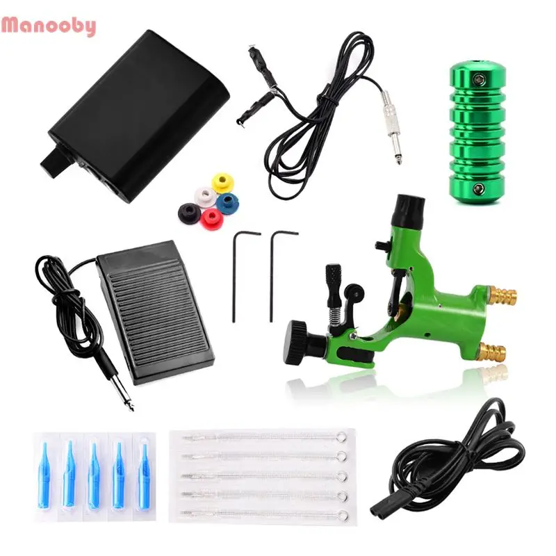 

Manooby Complete Tattoo Kit Tattoo Machines Set Power Supply Grips Body Art Tools Set Tattoo Permanent Makeup Tattoo Set