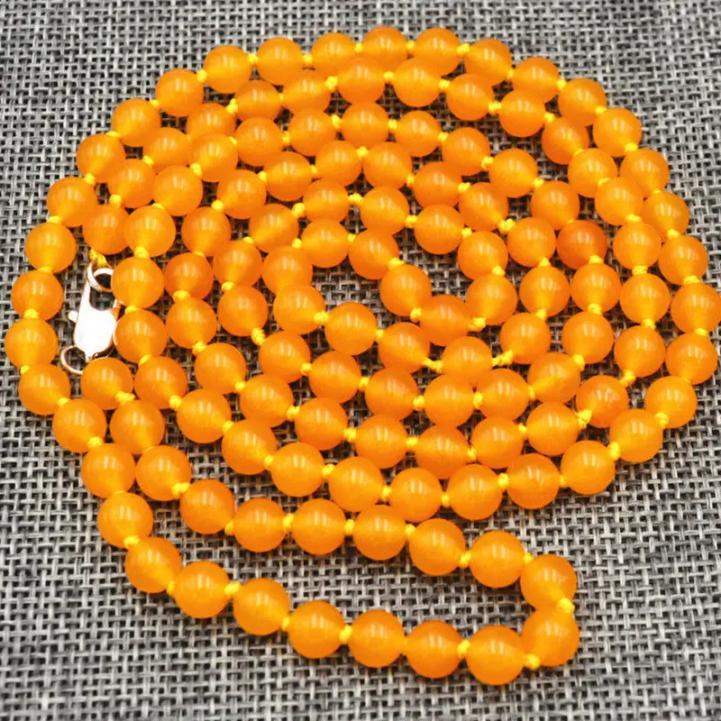

New Beautiful 6mm Brazil topaz Beads Necklace 38 "AAAA