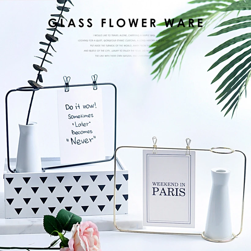 

SUFEILE Picture Frame Home Decoration Crafts Ornaments Office Golden Frame Ornament Modern Minimalist Photo Frame D50