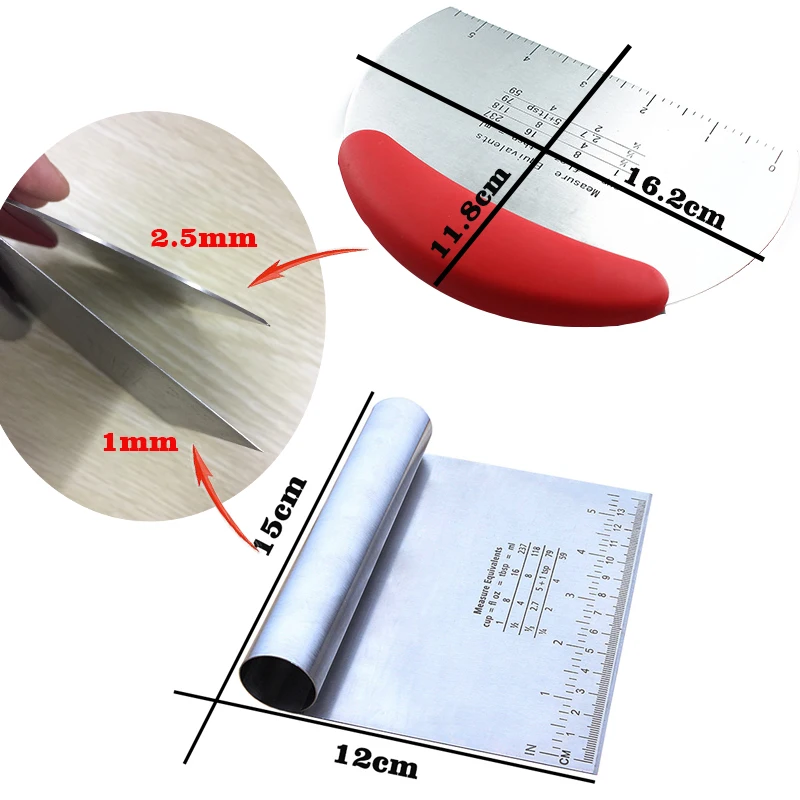 Пищевая нержавеющая сталь Кондитерский Резак со шкалой скребок для теста хлеб пицца слайсер кухонные аксессуары для выпечки