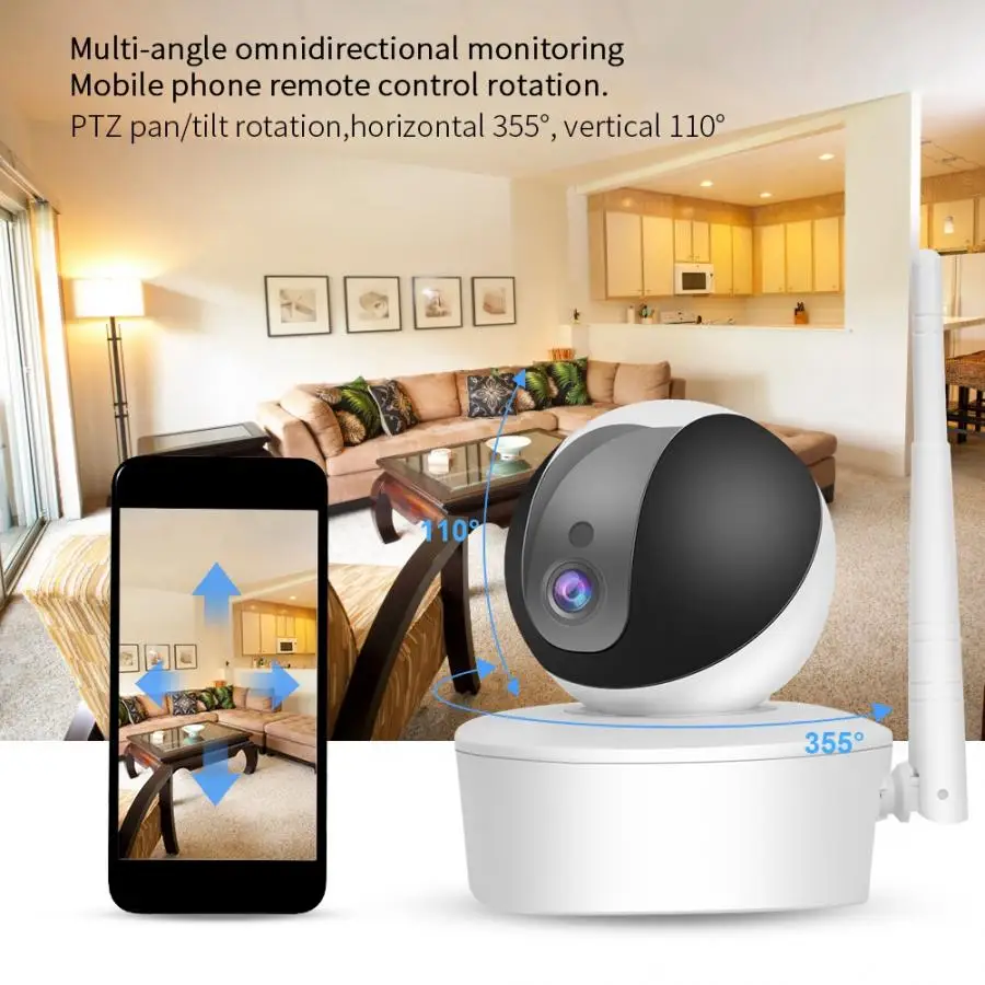

Hot 1080P HD WIFI Wireless PTZ Home Security Camera IR Night Vision Camcorder baby monitoring