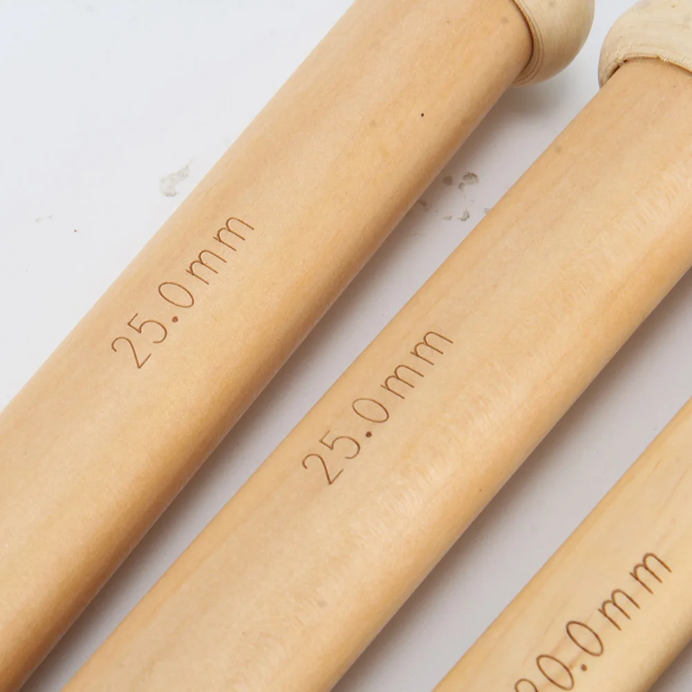 

2Pcs/Set 15/20/25mm Wood Knitting Needle Yarn Knitted Accessories for DIY Scarf Sweater 899