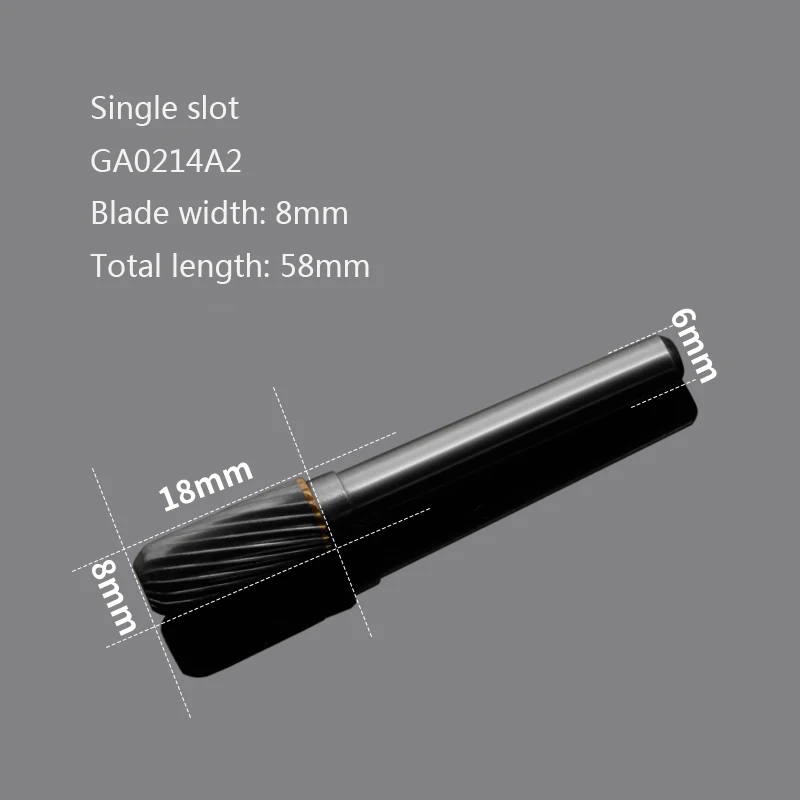 W Тип твердого сплава Вольфрамовая сталь роторная хонинговая головка фреза Набор металла Расточная головка шлифовальная стиральная машина цилиндрическая - Цвет: Single slot 8mm