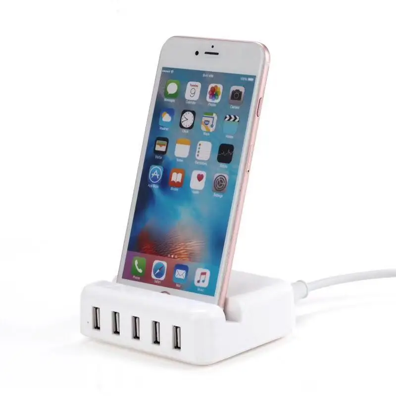 EU US Plug 5V 2A 5 USB порт док-станция быстрое зарядное устройство для iPhone 5 5S 6 6S 7 Plus