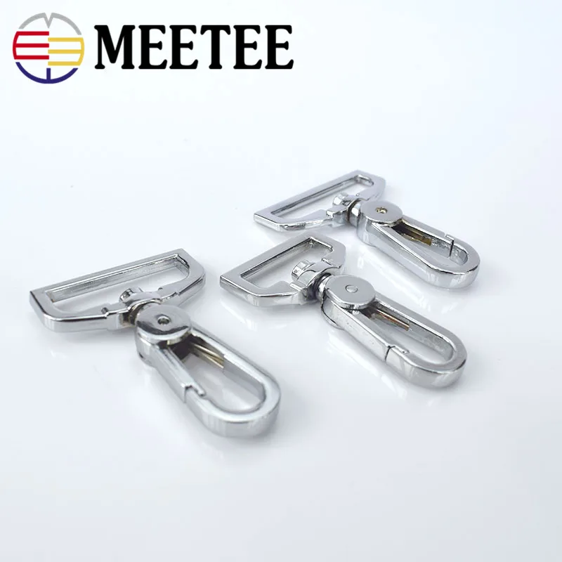 

4pcs Meetee Silver 25/32/38mm Metal Swivel Trigger Lobster Clasp Snap Hook Key Chain Ring Paracord Buckle DIY Craft Bag PartE6-2