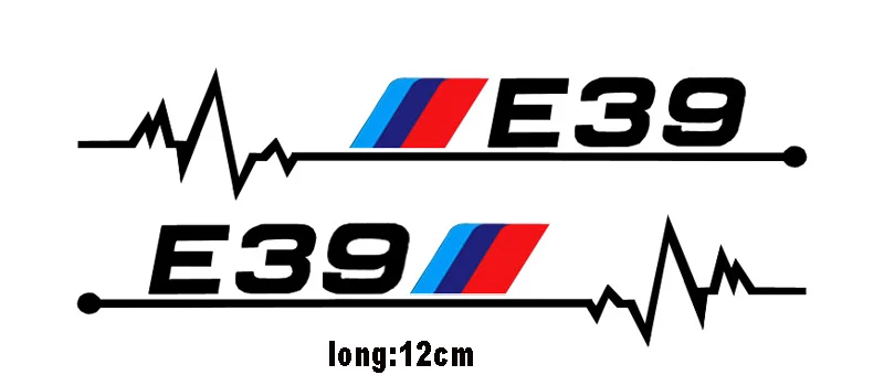 2 шт. новейший дизайн M входной мощности Автомобильная наклейка на зеркало заднего вида для BMW M3 M5 1 3 5 серии E30 E34 E36 E39 E46 E60 E90 E87 - Название цвета: E39 black