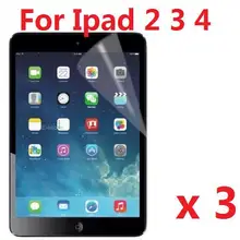 Высокая четкость всего тела передняя защита экрана для IPad 2, 3, 4+ розничная посылка+ 3 шт./партия