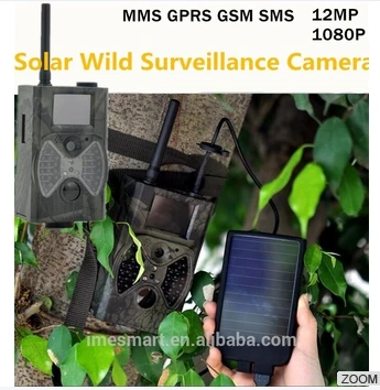 Солнечные 12MP PIR датчик GSM MMS Камера охоты HC300M с солнечной панелью олень Trail фотоаппарат ловушки