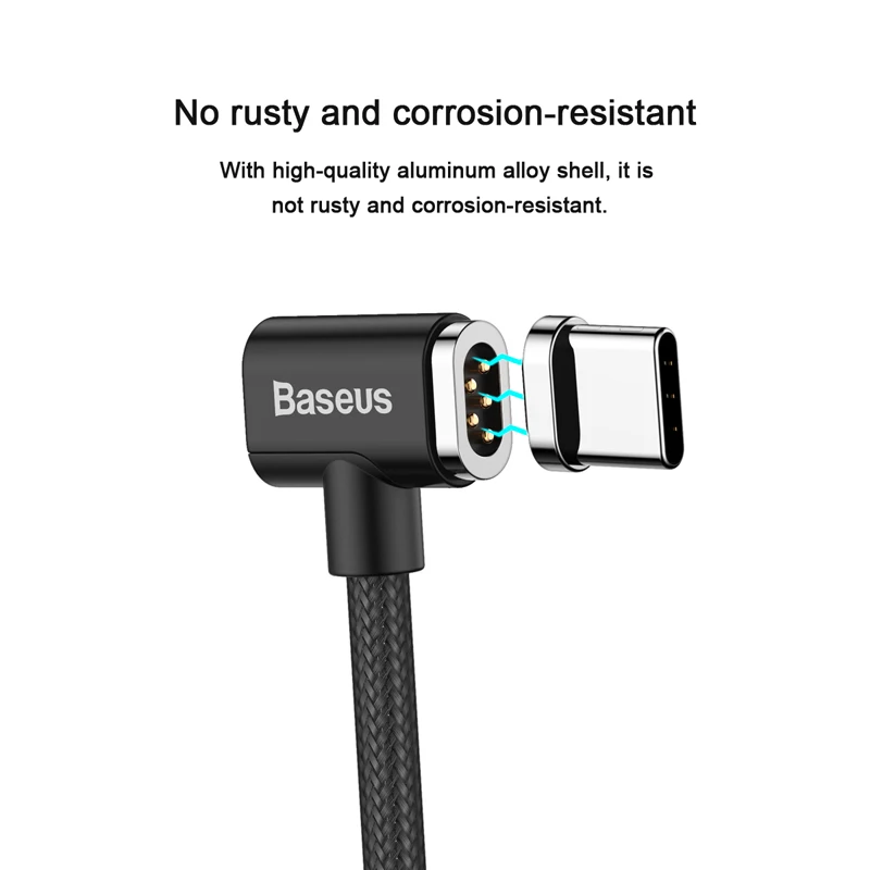 Baseus 86 Вт Магнитная Тип usb C кабель для Macbook локоть зарядный кабель для Samsung Galaxy S8 S9 PD 3,0 Быстрая зарядка USB C