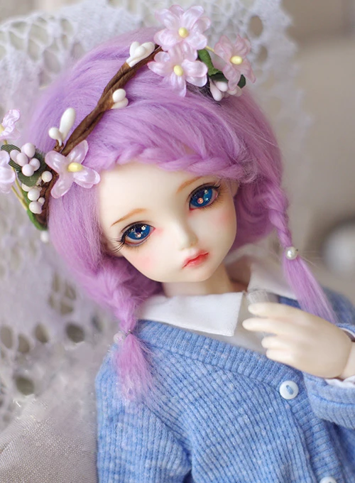 BJD кукла натуральный мех парик для 1/3 1/4 1/6 BJD DD SD MSD MDD YOSD кукла Фиолетовый Длинные прямые мех парики