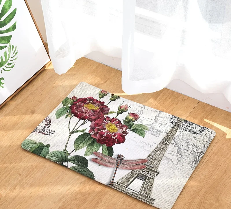 CAMMITEVER Rose Франция Париж башня цветочные коврики для гостиной спальни коврик