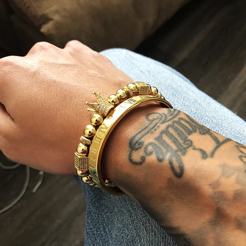 

love Bangles roman numerals gold bracelets for women 316L stainless steel cuff bracelets & bangles gold color women jewelry gift