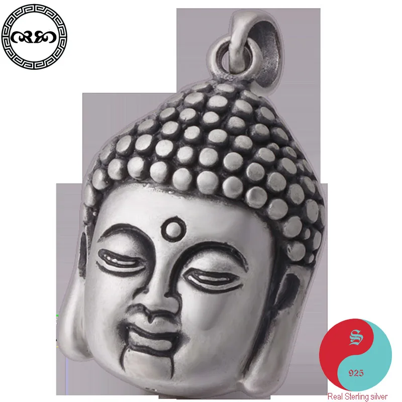 

Retro Solid Real 925 Silver Sterling Necklace vintage Thai silver Buddha statue pendant big day Buddha accessories