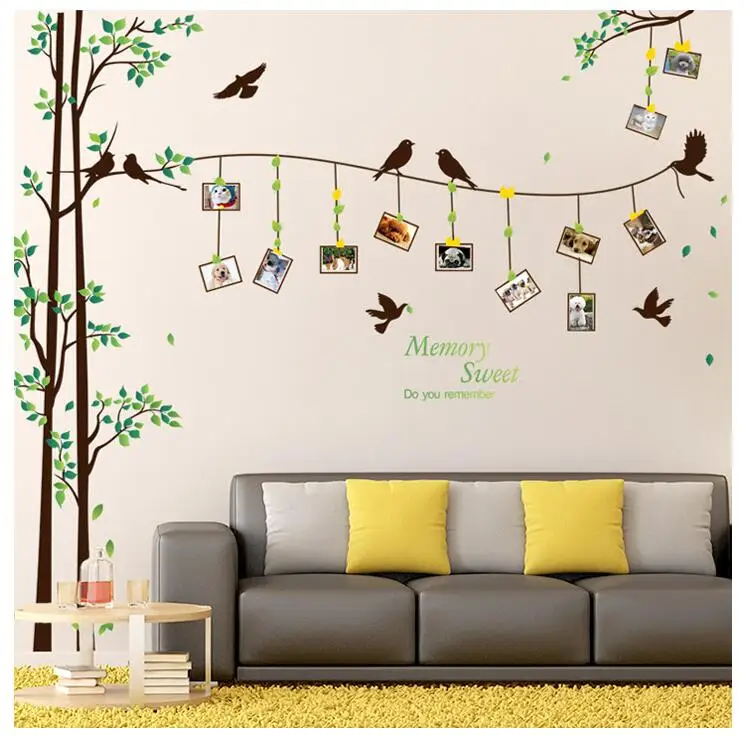 Creative bird green tree framed wall stickers Photo for living room bedroom home decoration | Дом и сад
