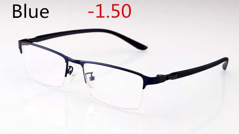 Деловые очки для близорукости, фотохромные очки для мужчин и женщин, очки для близорукости, оправа с цветными линзами, солнцезащитные очки для близорукости - Цвет оправы: Blue