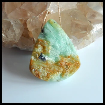 

Natural Gemstone Emerald Green,Fashion gemstone pendants jewelry making,41x35x11mm,20.5g