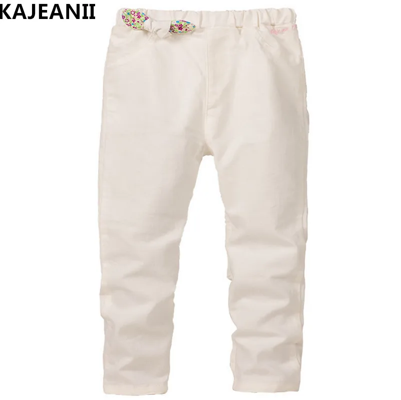 Kajeanii 2017 Демисезонный летние свободные облегающие штаны для девочек хлопок Лук Мотобрюки для отдыха детская школьная подростков детская