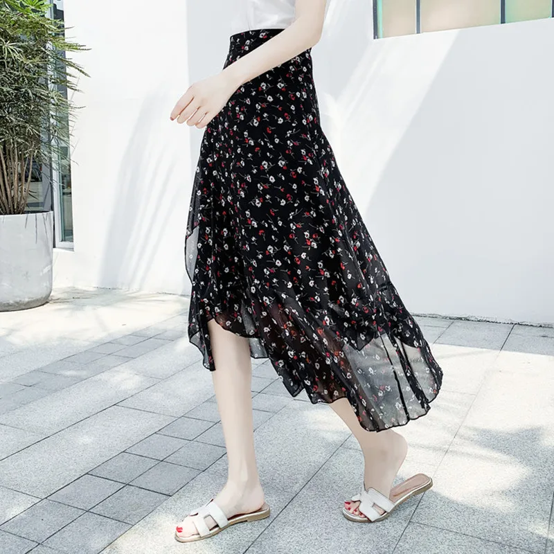 

Conmoto High Waist Split Skirts Women Button Green Leopard Dot Print Casual Chic Summer Skirt Sexy High Fashion Boho Skirt 1077