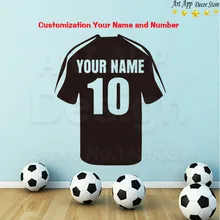 Хорошее качество Искусство дизайн виниловый Декор футбольный костюм настроить имя Наклейки на стены съемные украшения дома Спортивная наклейка