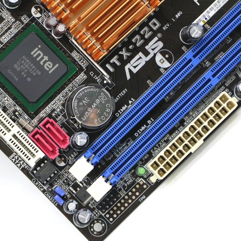 Для ASUS ITX-220 DDR2 17*17 см мини Автомобильная материнская плата интегрированный процессор оригинальная б/у материнская плата