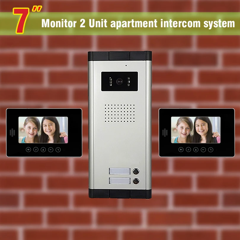 2 units apartment intercom system video door phone intercom doorbell ...