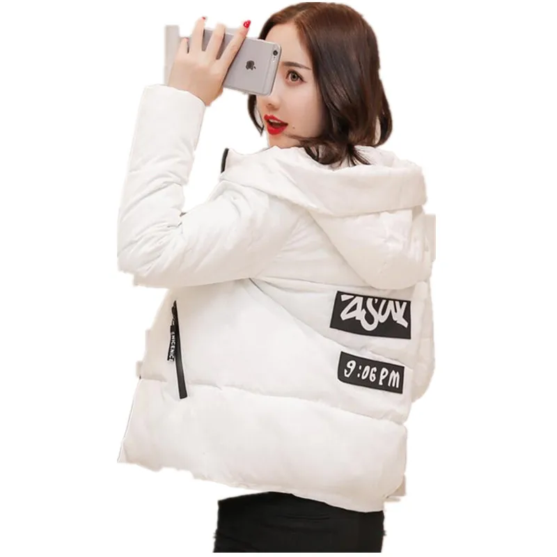 

Winter Jacket Women Cotton Short Jacket 2019 New Girls Padded Slim Hooded Warm Parkas Coat Female Autumn Outerwear jaqueta k058
