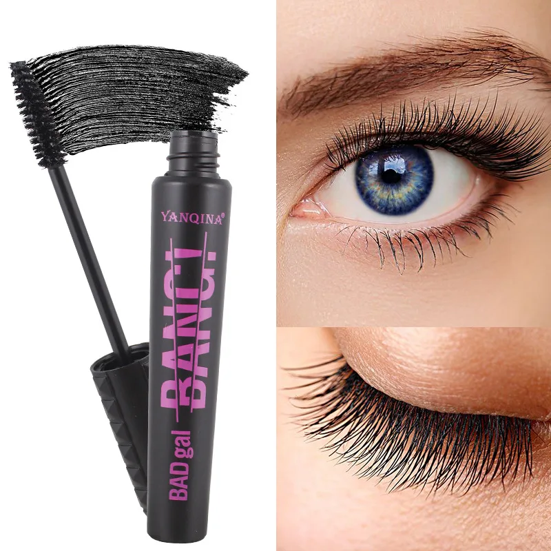 Buy YANQINA 4d silk fiber eyelash mascara cool black