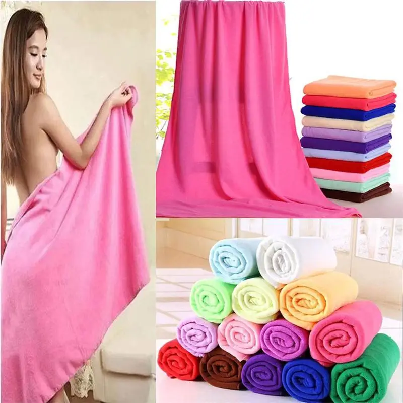 

Big Absorbent Microfiber Fabric Hair Drying Bath Beach Towel Washcloth Swimwear Shower Adult Men Women Basic Towels