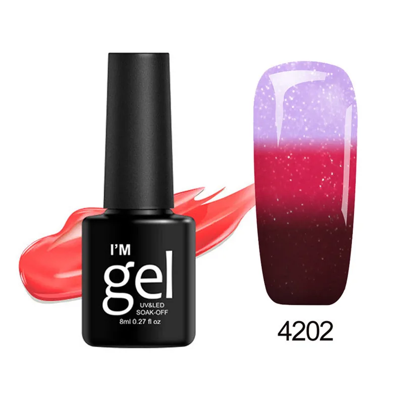 8ml nail gel Thermal Nail Polish Color Changing Peel Thermal Ultra thin