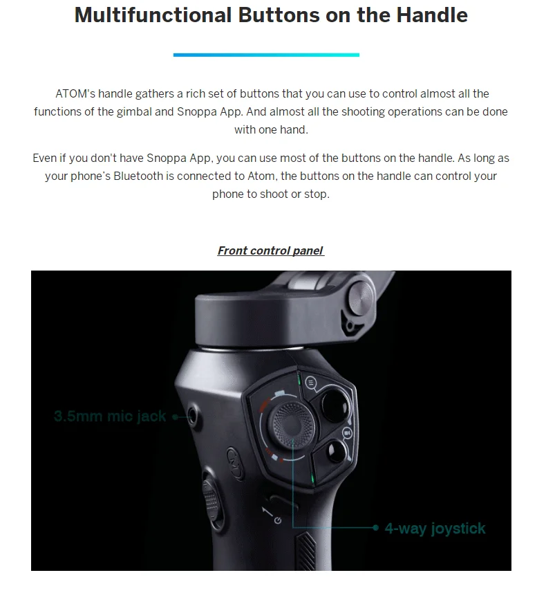 Atom 3-Axis Foldable Pocket-Sized Handheld Gimbal Selfie phone Stabilizer for iPhone Samsung GoPro&Wireless Charging PK Smooth 4 (6)